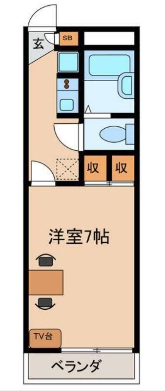アーバンフラッツK(1K/2階)の間取り写真