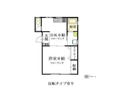 サンヒルズ(1DK/1階)の間取り写真