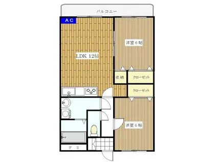 グレイスメゾンII(2LDK/1階)の間取り写真