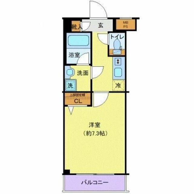 クレヴィスタ柴又(1K/2階)の間取り写真