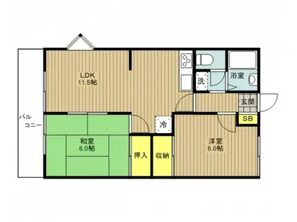 グランハイム大塚(2LDK/2階)の間取り写真