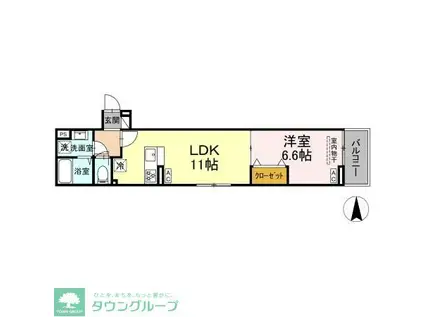 セレスティア南花畑IV(1LDK/2階)の間取り写真