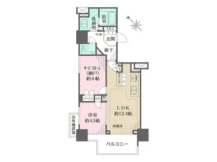 ザ・パークハウス赤坂レジデンス(2LDK/11階)の間取り写真