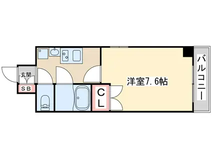 イーゲート(1K/3階)の間取り写真