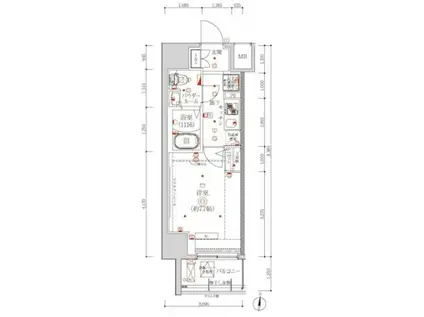 メビウス森下(1K/2階)の間取り写真