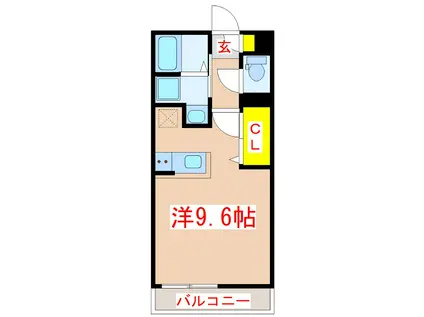 リーベンパレス下荒田II(ワンルーム/2階)の間取り写真