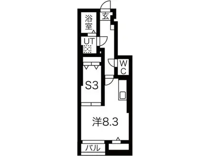 LUNEII A(1LDK/1階)の間取り写真