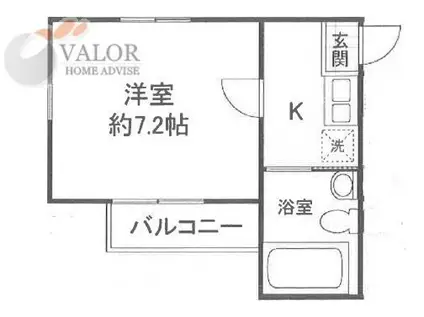 ヴェントフレスコ(1K/1階)の間取り写真