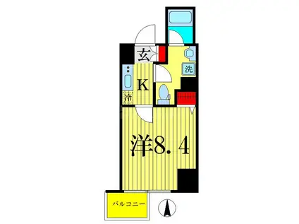 メインステージ亀戸Vミライエ(1K/3階)の間取り写真