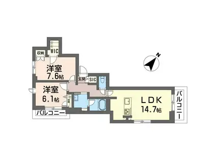 ＪＲ山手線 駒込駅 徒歩8分 4階建 新築(2LDK/4階)の間取り写真
