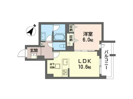 ＪＲ山手線 駒込駅 徒歩8分 4階建 新築(1LDK/1階)の間取り写真