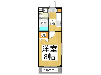 グランドヴィレッジ(1K/1階)の間取り写真