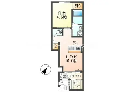 クルール(1LDK/1階)の間取り写真