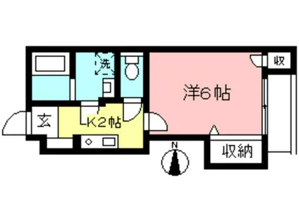 ソレアードハイム府中(1K/1階)の間取り写真