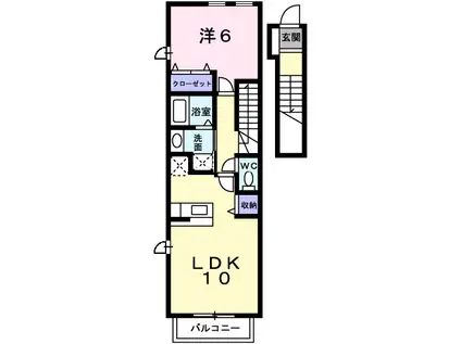フィオーレ松ヶ丘(1LDK/2階)の間取り写真