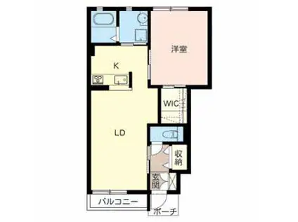 サンクテール(1LDK/1階)の間取り写真