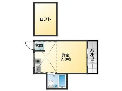 松野コーポB棟(ワンルーム/3階)の間取り写真