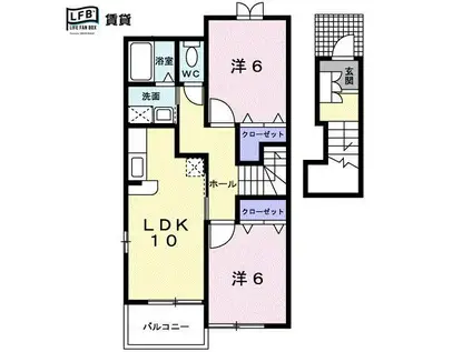 ハイツメーラ(2LDK/2階)の間取り写真