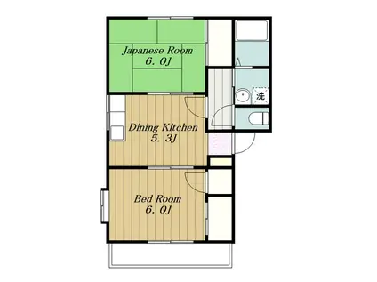 ハイツクレールII(2K/1階)の間取り写真