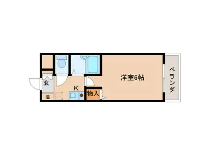 クレール花芝(1K/2階)の間取り写真