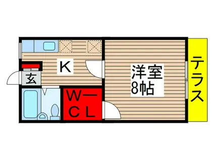 ミルキーコート(1K/1階)の間取り写真