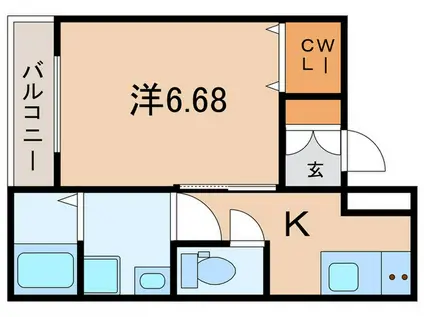 エステイトE垂水2(1K/2階)の間取り写真