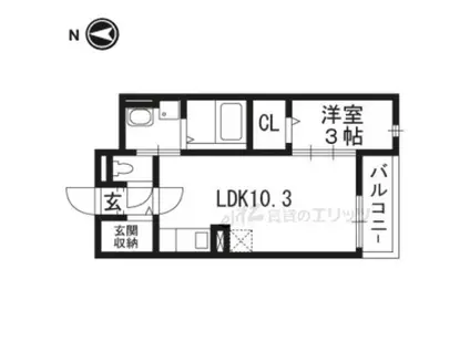 カンパーニュ アウローラ(1LDK/1階)の間取り写真