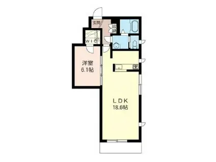 HAUS DES MEERES(1LDK/1階)の間取り写真