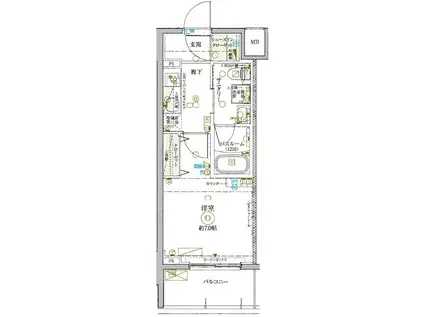 KDXレジデンス池袋ウエスト(1K/8階)の間取り写真