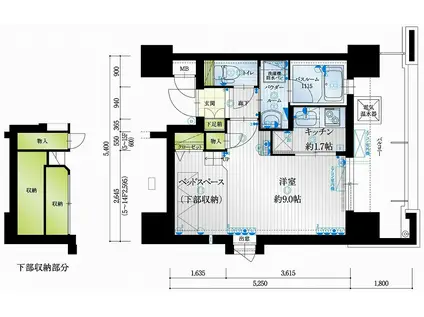 アクタス薬院III(1K/14階)の間取り写真