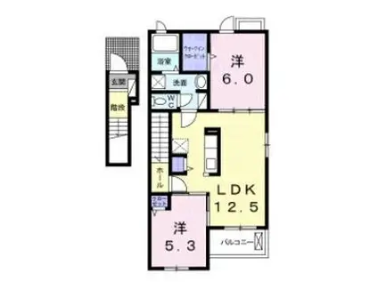 スターモクレンA(2LDK/2階)の間取り写真