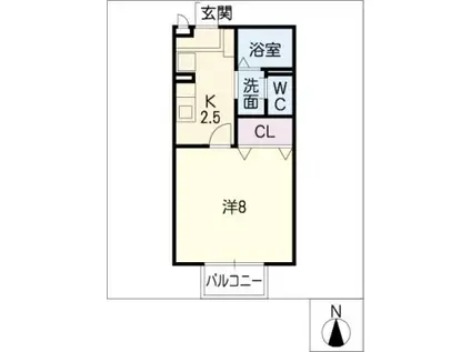 ウイング都(1K/1階)の間取り写真