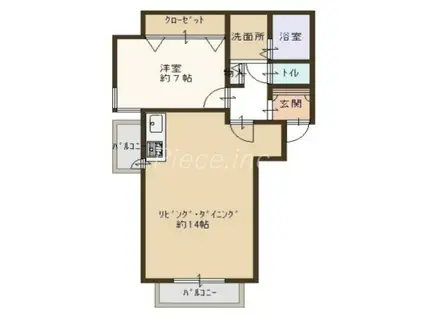 アクシス北大阪(1LDK/6階)の間取り写真