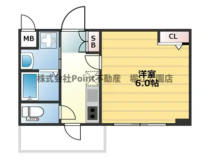 N77UMEDA(1K/2階)の間取り写真