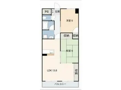 SOLE善明(2LDK/5階)の間取り写真