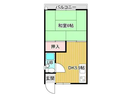 川口ハイツ(1DK/3階)の間取り写真