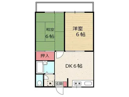 エステートピア宮田B(2DK/2階)の間取り写真