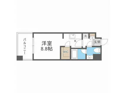 パークアクシス福岡県庁前(ワンルーム/8階)の間取り写真