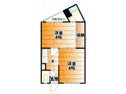 明徳ビル(2DK/3階)の間取り写真