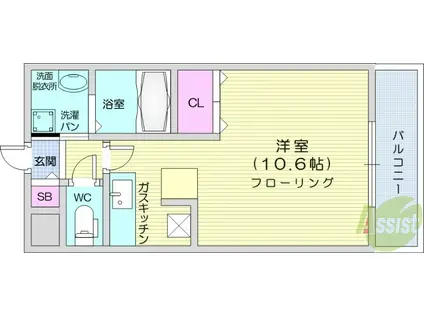 永和台アベニュー(ワンルーム/2階)の間取り写真