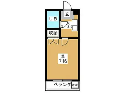 カントリーハイツ(1K/1階)の間取り写真