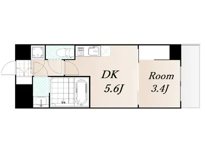 セレニテ新大阪カルム(1DK/8階)の間取り写真