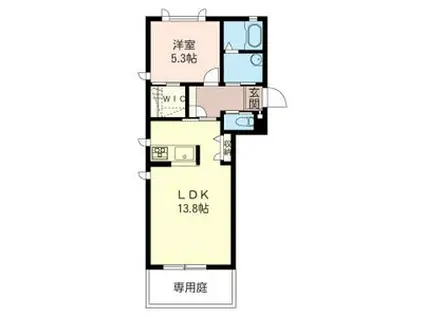 ウィステリア榮(1LDK/1階)の間取り写真