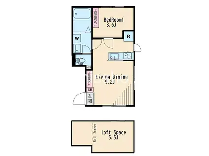 GRANDE西新宿(1LDK/5階)の間取り写真