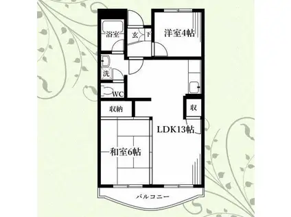 アイランドビレッジ(2LDK/3階)の間取り写真