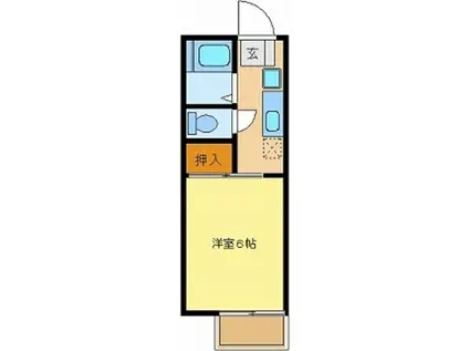 ラフィーネSUGO(1K/1階)の間取り写真