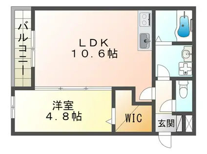 ジーメゾン垂水エスペーロ(1LDK/3階)の間取り写真