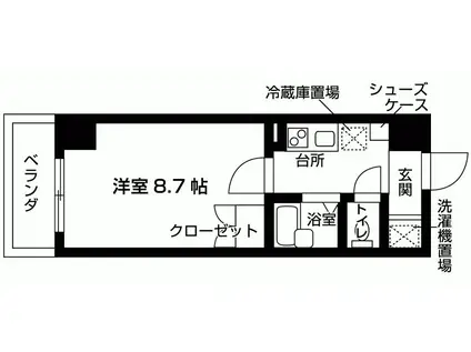 E STUDIO(1K/7階)の間取り写真