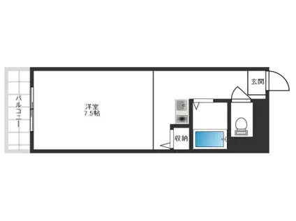 アプレシオ西冠I(ワンルーム/1階)の間取り写真