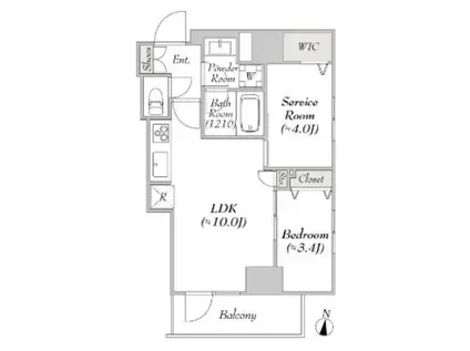 ミリア・レジデンス両国II(1SLDK/7階)の間取り写真